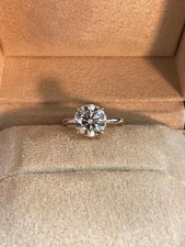 Yellow Gold Solitaire Engagement Ring with Round Clear Stone