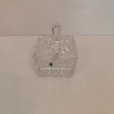 Cut Crystal Sugar Bowl Replacement Lid with Diamond & Fan Pattern No mark visible — listing 6