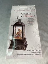 Light-Up Nativity Scene Christmas Lantern, Stained Glass Design, 17.75" H, Dual Power (USB or Battery) — listing 6