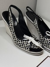 Coach Signature Jacquard Peep-Toe Slingback Wedge Sandals — listing 2