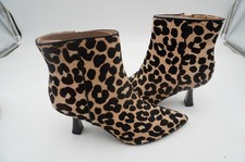 Black Calf Hair (Pony Hair) Pointed-Toe Ankle Boots with Back Zip, Size 6M — listing 2