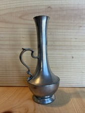 Vintage Pewter Fluted Bud Vase with Beaded Collar and Petal Rim — listing 4