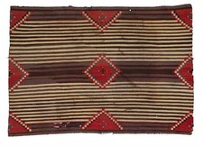 Vintage Southwestern Style Wool Flat-Weave Rug with Figural Yei-Style Motif — listing 4