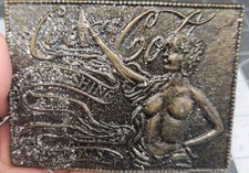 Coca-Cola Art Nouveau Nude Woman Brass Belt Buckle — listing 3