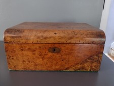 Burl Walnut Leather-Top Writing Desk / Library Table — listing 6