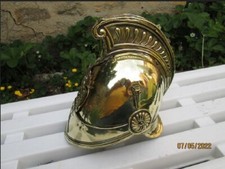 Antique Prussian/German-Style Brass Cavalry Helmet with Eagle Crest, Crown Finial, and Sunburst Wappen Plate — listing 5