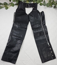 Brooks Leather Motorcycle Chaps, Black — listing 3