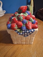 Vintage Figural Strawberry Ceramic Lidded Jar / Canister — listing 2