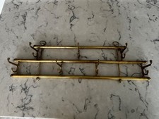Vintage Brass Standing Coat Rack / Hall Tree with Curved Hooks and Tripod Base — listing 6