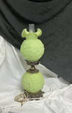 Vintage Uranium/Vaseline Art Glass Table Lighter Holder, Hand-Blown Swirl Design, 2.5" — listing 2