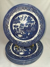 Vintage Blue Willow Ceramic Handle Wooden Salad Serving Set (Fork & Spoon) — listing 4