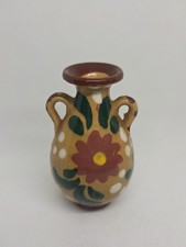 Miniature Italian Pottery Double-Handled Urn Vase in Turquoise Glaze — listing 3