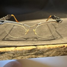 Vintage 1930s-40s Rimless Gold-Filled Eyeglasses with Numont-Style Bridge and Celluloid Wire Temples in B.A. Soper Optometrist Case — listing 6