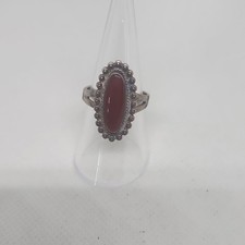 Vintage Middle Eastern Style Ring with Large Carnelian/Agate Stone and Engraved Shoulders No visible marks / unmarked
