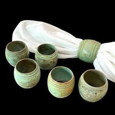 Vintage Ornate Silver-Tone Metal Napkin Rings Set of 12 — listing 6