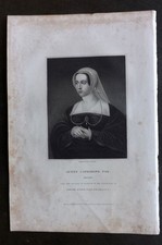 Framed Portrait Print of a Woman "Priscilla - 1812" in Gilt Oval Mat Frame — listing 3