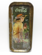Coca-Cola 'Elaine' Girl Long Rectangular Tin Serving Tray, 1916 Design (Likely 1970s Reproduction) — listing 5