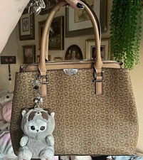 G by Guess Black Saffiano Leather Satchel Handbag with Turn-Lock G Charm — listing 4