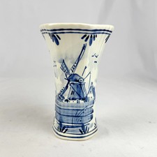 Delft Blue Hand-Painted Floral Vase, Ceramic Clog, and Ewer/Pitcher Collection — listing 4