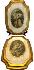 Vintage Florentine Wood Wall Plaque with Old Master Print, Made in Italy — listing 5