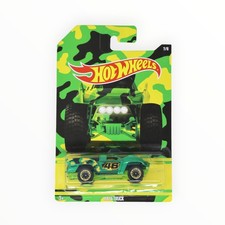 Hot Wheels Diecast Cars Lot - White Race Car with Splatter Graphics & Baja Beetle with Flames — listing 4