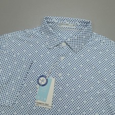 Kenneth Cole Golf Men's Light Blue Pinstripe Henley Polo Shirt, Size L