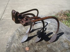 Antique Walk-Behind Push Cultivator / Garden Plow with Curved Steel Tines, listing 5