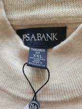 Jos. A. Bank Tailored Fit 100% Merino Wool V-Neck Sweater, Navy, Size L — listing 6