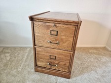 Vintage Two-Drawer Wooden Sewing / Side Table with Drop-Leaf Top and Wooden Knob Pulls — listing 5