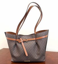 Michael Kors Kimber Large Canvas Tote with Tan Leather Trim