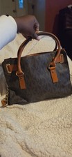 Michael Kors Hamilton Summer Handbag, Red & White Nautical Striped Canvas with Tan Leather Trim — listing 5