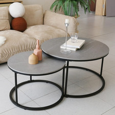 Vintage Mid-Century Italian-Style Marble Top Coffee Table with Mahogany Curved-Leg Base and Lower Shelf — listing 5