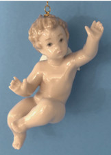 Lladró Porcelain Angel Tree Topper Figurine, Angel Holding Music Scroll, Blue Robe — listing 5