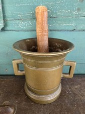 Antique Brass Mortar and Pestle, Twin-Handled, 4-inch — listing 5
