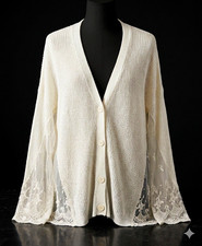 Altar'd State Cream Textured Knit Button-Front Cardigan — listing 6