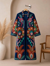 Black Crushed Velvet Open-Front Duster Jacket / Cardigan — listing 2