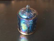 Indiana Glass Carnival Glass Harvest Grape Pattern Covered Canister Jar — listing 5
