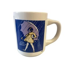 Morton Salt "When It Rains It Pours" 1914 Umbrella Girl Advertising Coffee Mug — listing 2