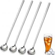 Set of 4 Mismatched Stainless Steel Iced Tea / Long-Handle Spoons — listing 4