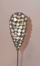 Antique Stickpin with Prong-Set Faceted Clear Stone — listing 4