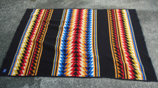 Vintage Pendleton Wool Camp Blanket Olive Green with Cream Stripes — listing 4