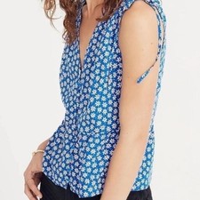 Madewell Floral Metallic Peasant Top, Size M