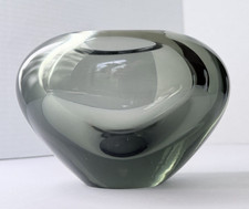 Mid-Century Danish Smoke-Teal Art Glass Bowl with Pulled Pinch Corners — listing 6