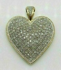 Gold-Tone Heart-Shaped Pavé Cluster Pendant with Clear Stones — listing 6