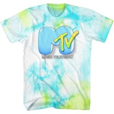 MTV Music Television Logo Tie-Dye Pullover Hoodie, Black/White — listing 2