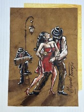 Framed Tango Dancers Art Print in Wide Wood Frame — listing 4