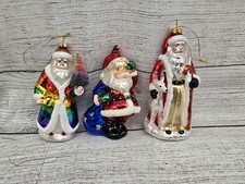 Large Blown Glass Santa Claus Figurine with Toy Sack and Teddy Bear — listing 2