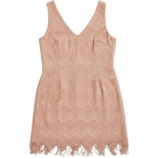 Hot Pink Sheer Lace Fringe Mini Dress / Chemise — listing 4
