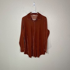 Soft Surroundings Burnout Velvet Damask Button-Up Blouse, Size XS — listing 2
