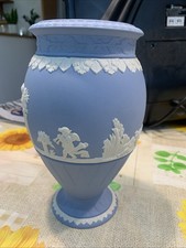 Wedgwood Portland Blue Jasperware 'Bountiful' Vase, Dark Blue Dip, 8 inch (20cm) — listing 4
